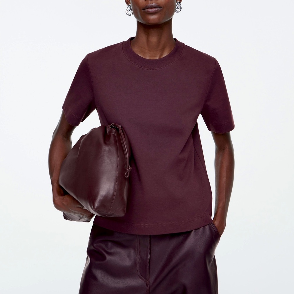 COS 2024 Burgundy T-Shirt tee XS Extra Small NWT sold out